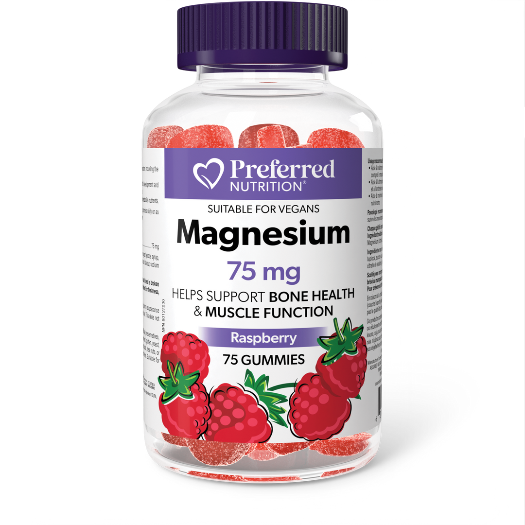 Preferred Nutrition Magnesium 75mg Raspberry Gummies