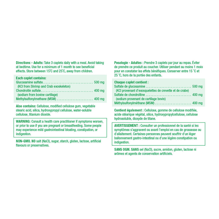 Jamieson Glucosamine Chondroitin MSM Caplets, 1,300 mg