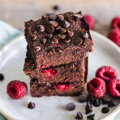 Decadent Raspberry Protein Brownie Recipe (GF)