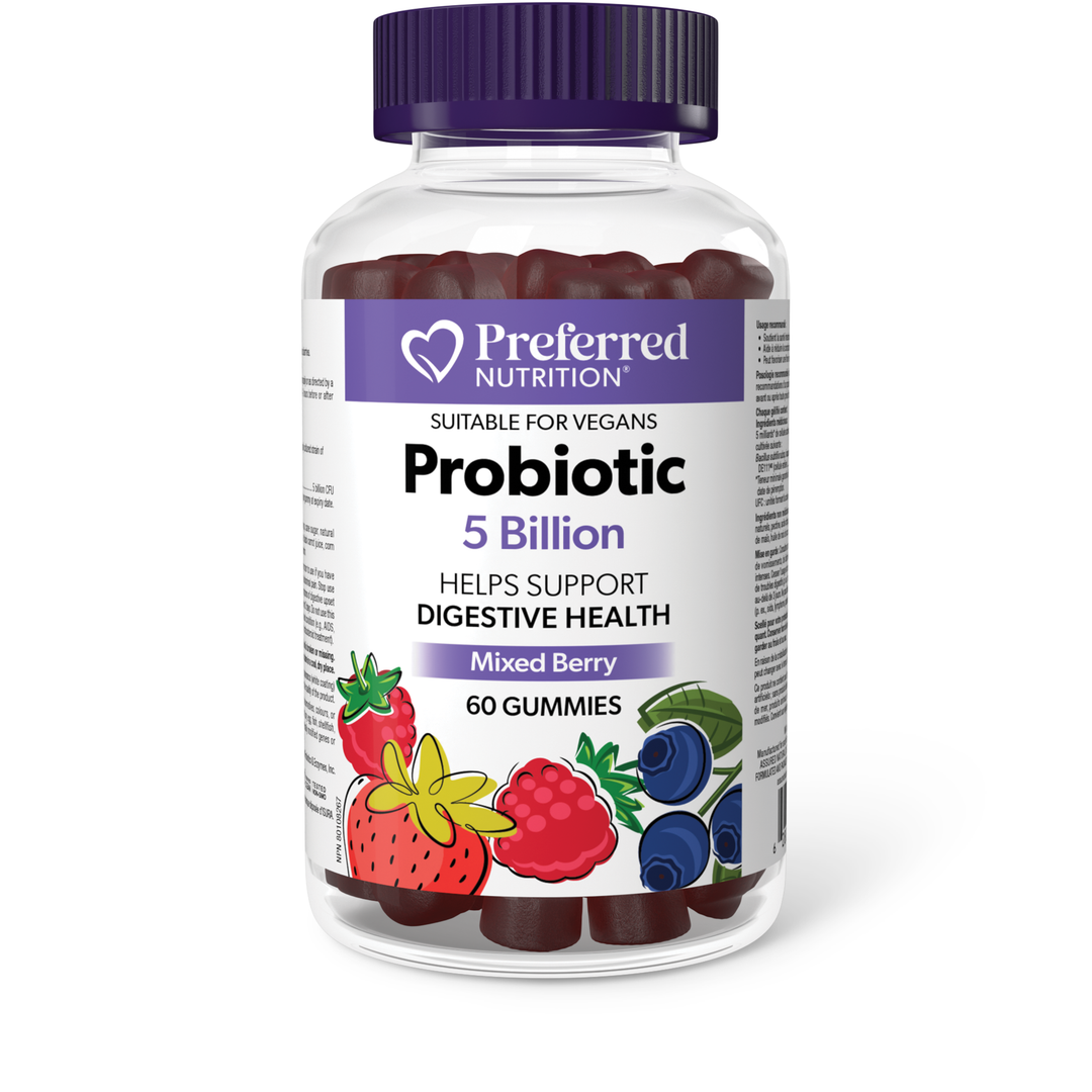 LIQUIDATION - Preferred Nutrition Probiotic 5 Billion Mixed Berry Gummies - FINAL SALE/NO RETURNS***