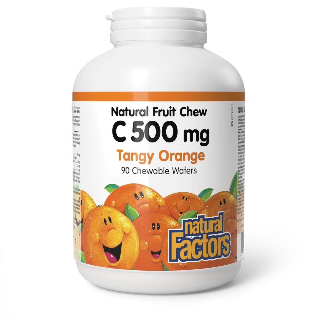 Natural Factors 100% Natural Fruit Chew C 500 mg Tangy Orange flavour