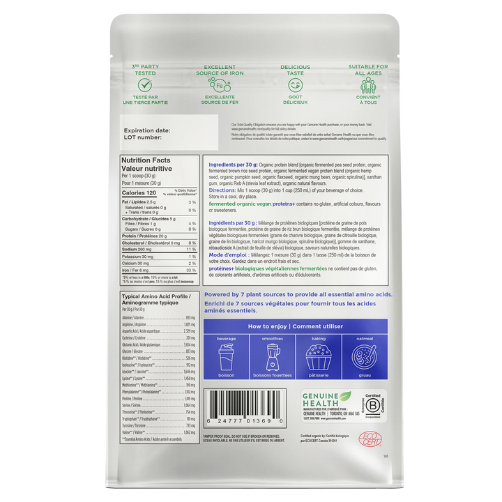 Genuine Health Fermented Vegan Proteins+ | Vanilla Plant Protein 300g