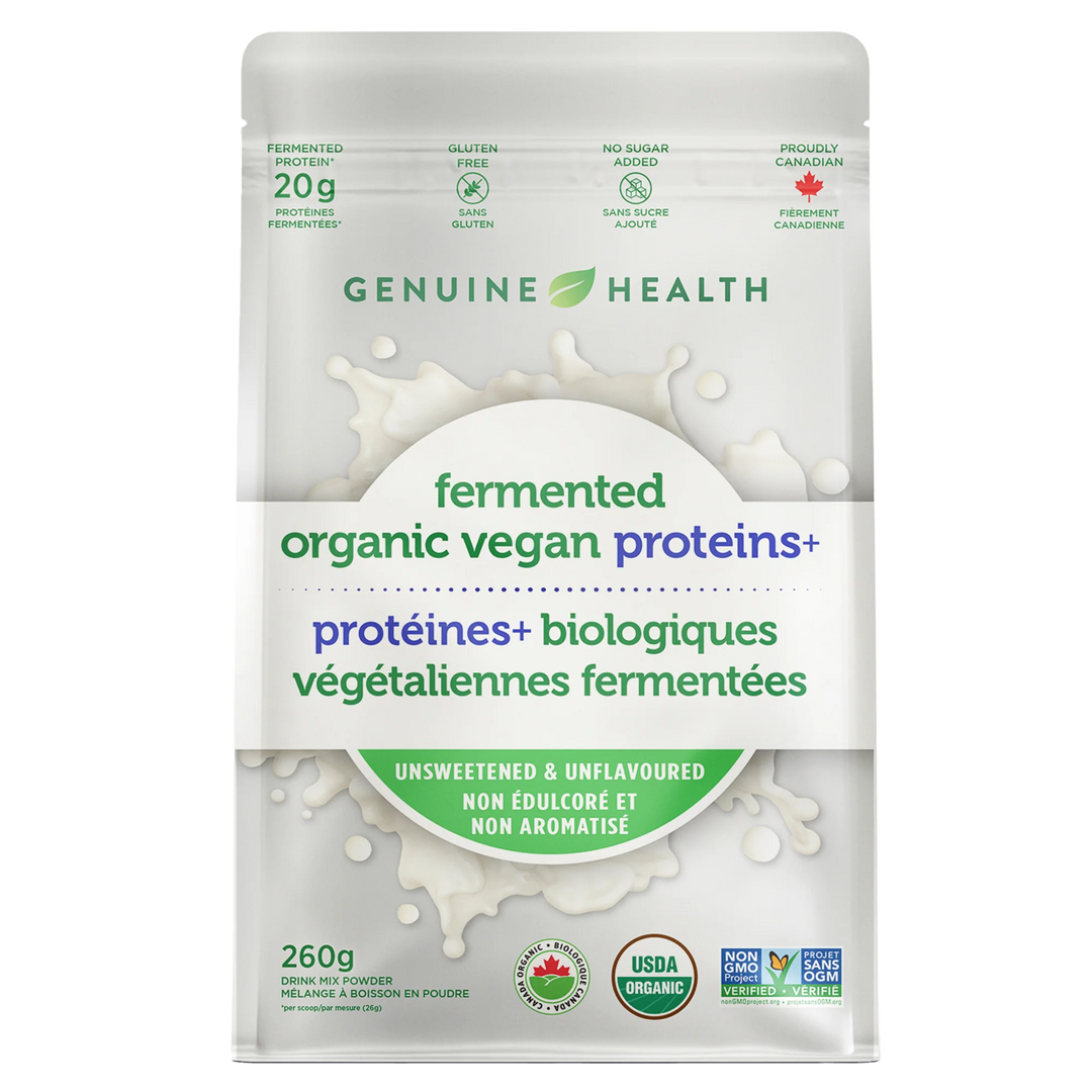 Genuine Health Fermented Vegan Proteins+ | Unflavoured Unsweetened Plant Protein 260g