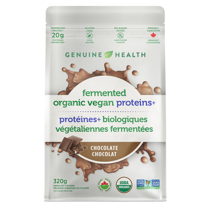 Genuine Health Fermented Vegan Proteins+ | Chocolate Plant Protein 320g