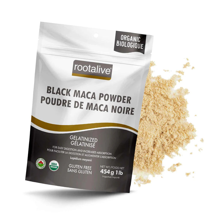 Rootalive Organic Gelatinized Black Maca Powder