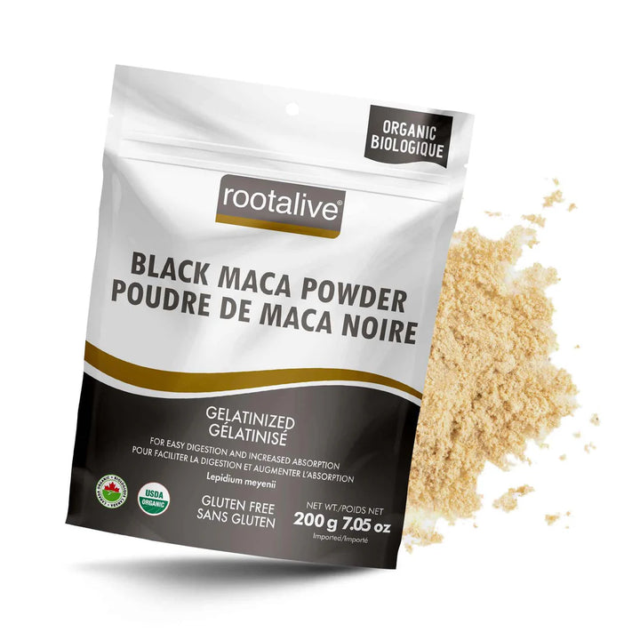 Rootalive Organic Gelatinized Black Maca Powder