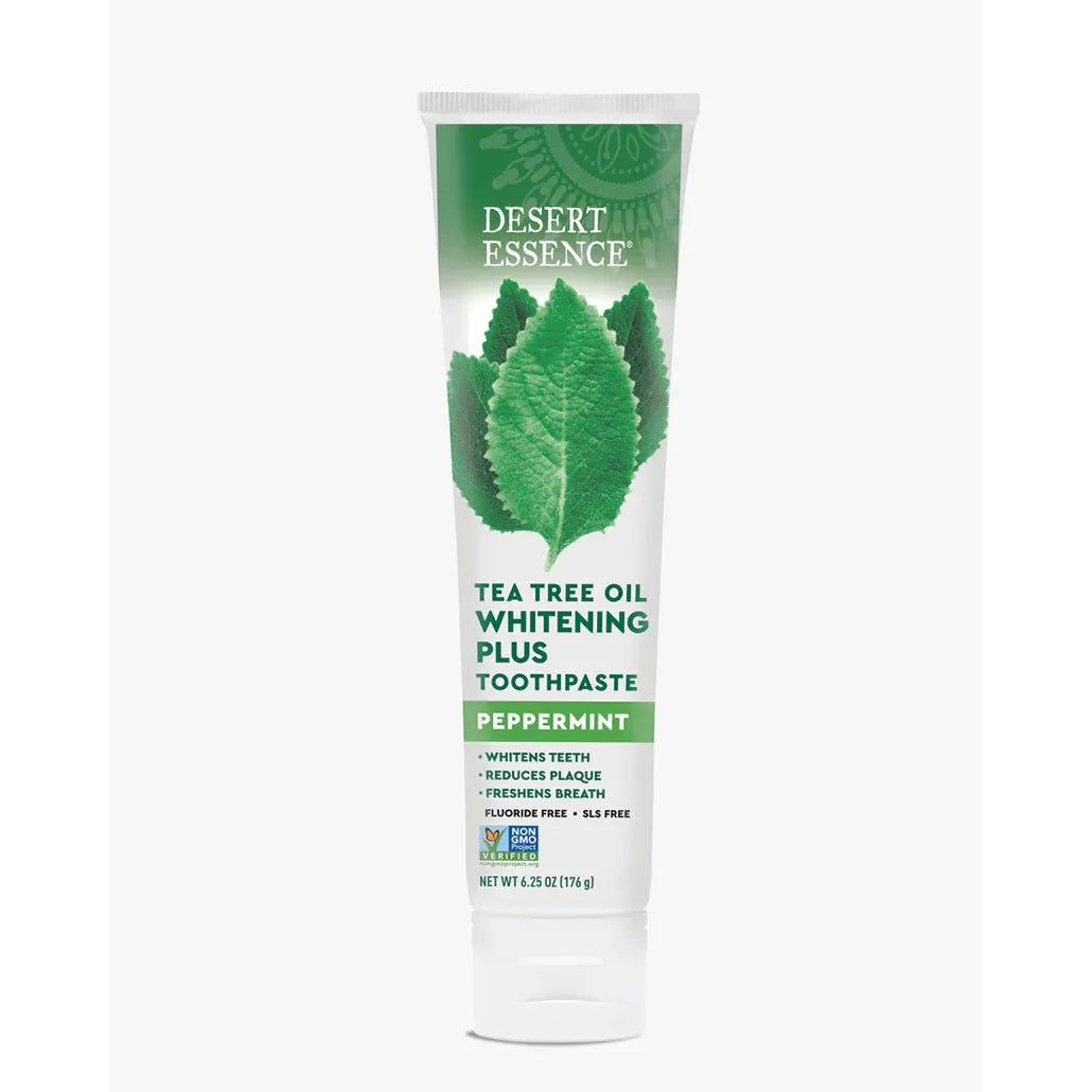 Desert Essence Tea Tree Oil Whitening Plus Toothpaste  Peppermint 179 g