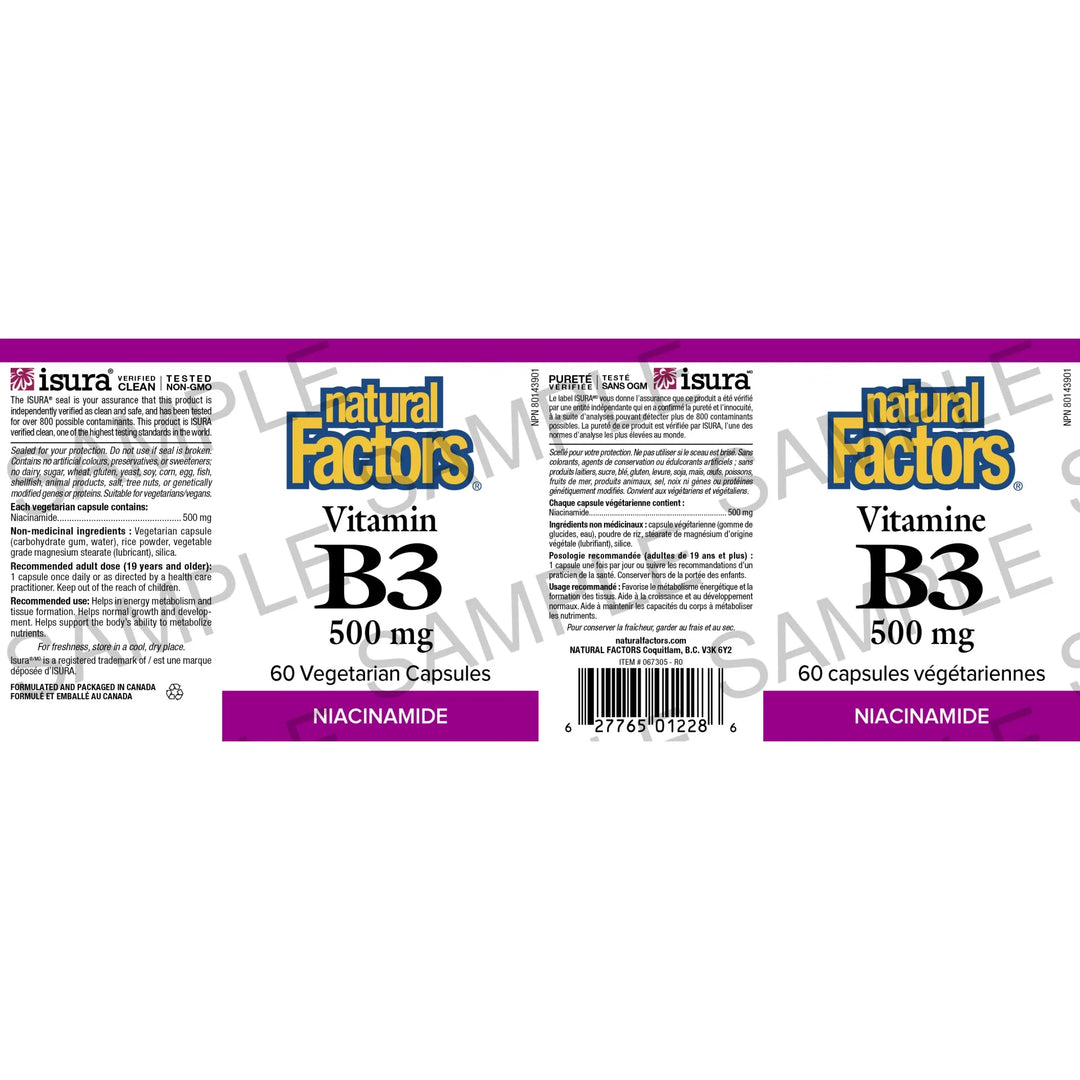 Natural Factors Vitamin B3 500 mg
