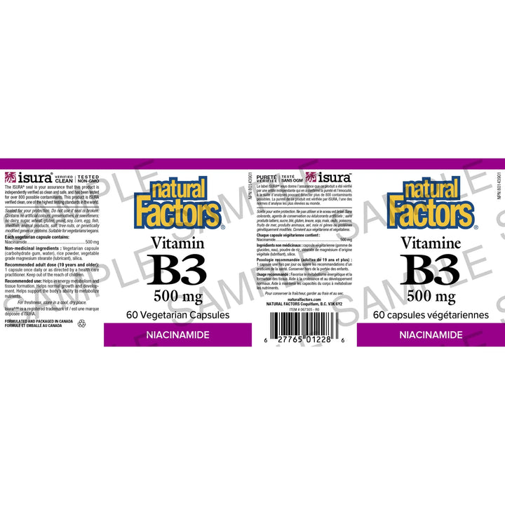 Natural Factors Vitamin B3 500 mg