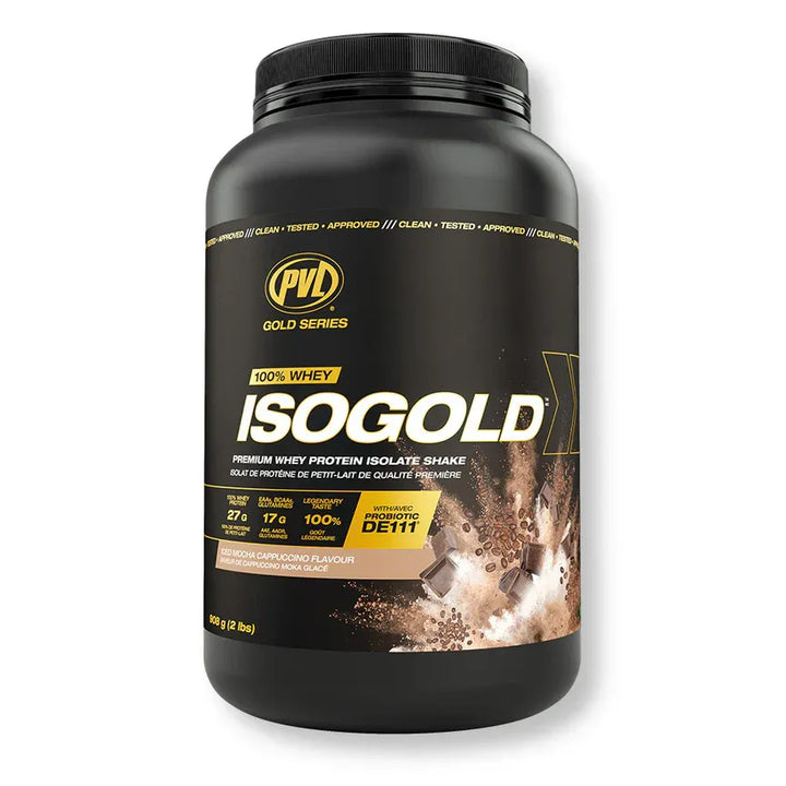PVL ISOGOLD Whey Protein Isolate Iced Mocha Cappuccino 908 g ***OLD FORMAT***