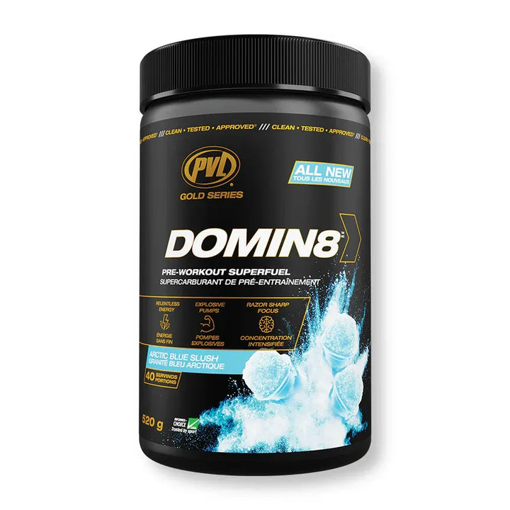 PVL Gold Domin8 Pre-Workout Acrtic Blue