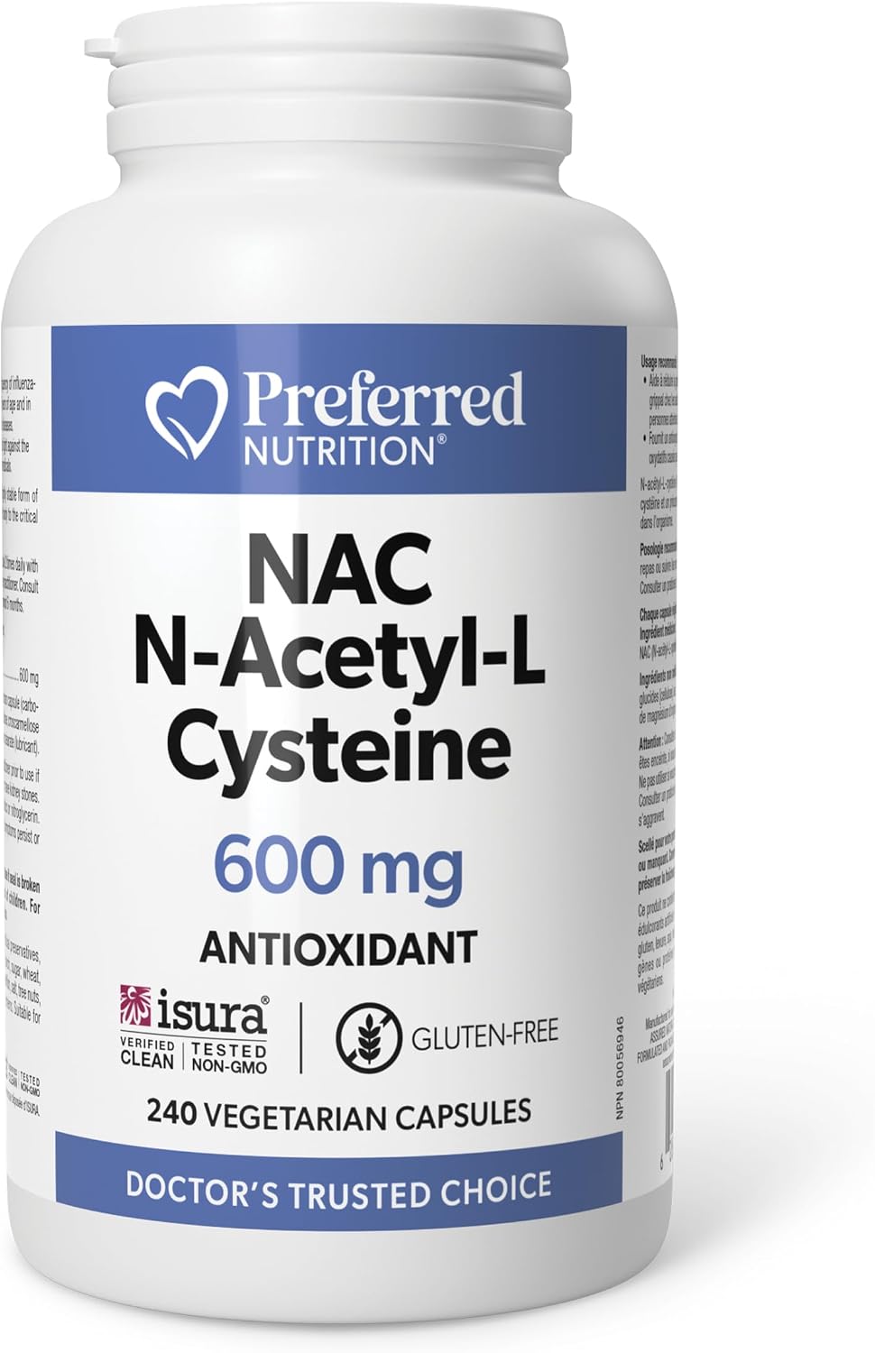 ASN - PrefN, NAC N-Acetyl-L-Cysteine 600 mg Vegetarian Capsules