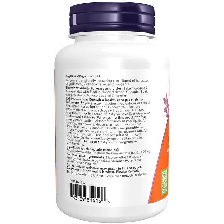 NOW  Berberine HCI 500 mg Vegetarian Capsules