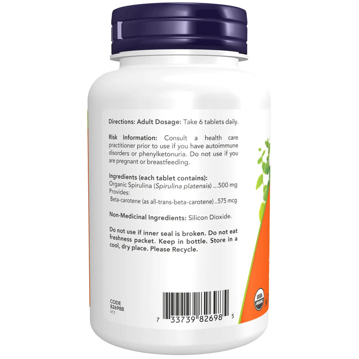 Now Organic Spirulina 500 mg