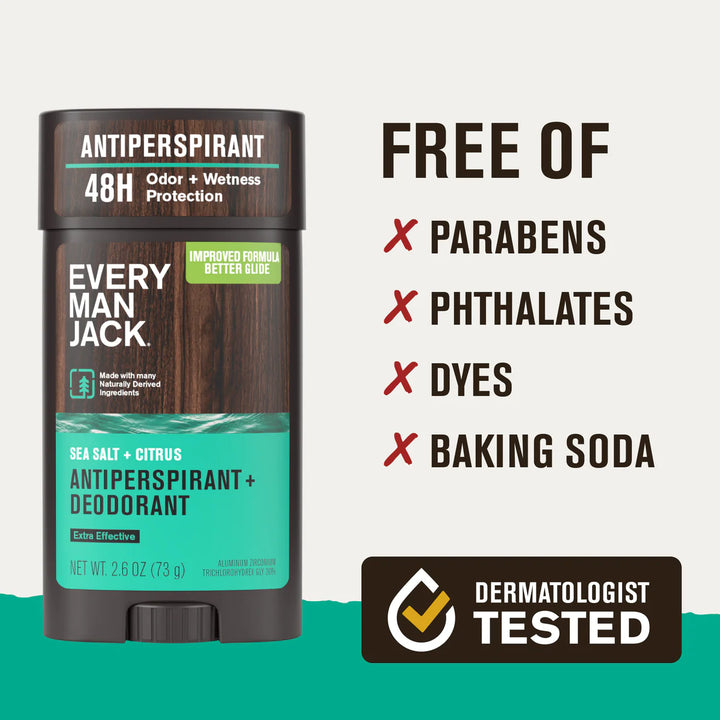 Every Man Jack Antiperspirant + Deodorant Sea Salt + Citrus