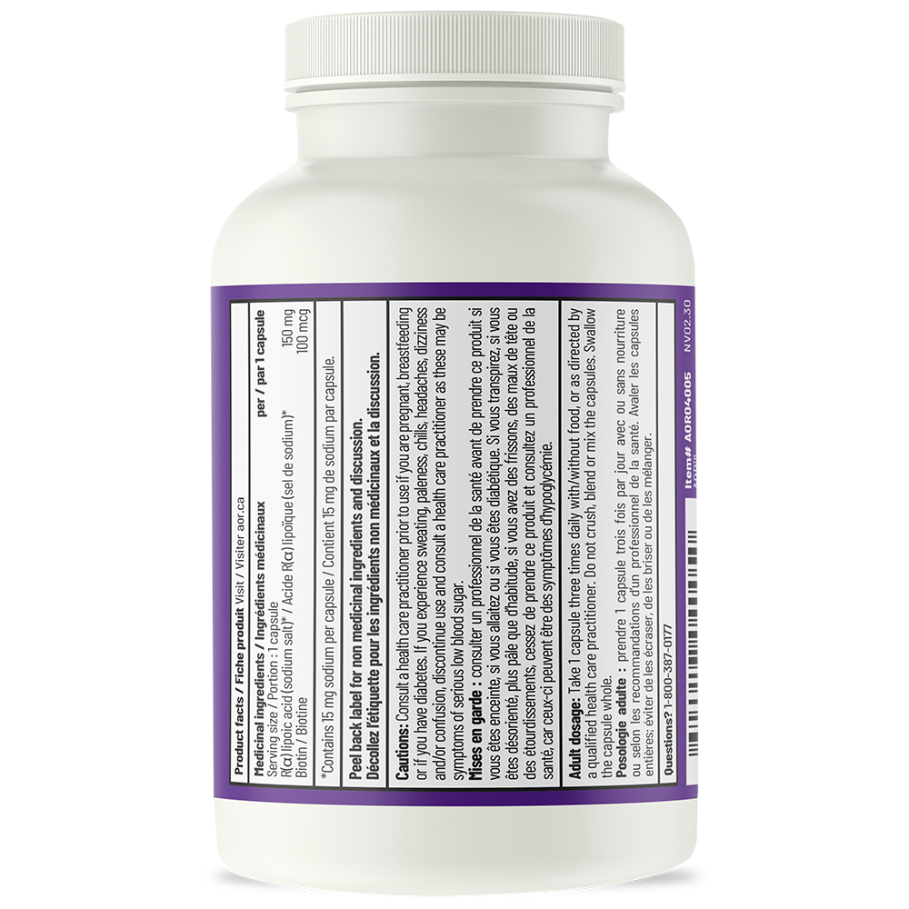 AOR R-Lipoic Acid | Mitochondrial Antioxidant & Nerve Support V-Caps