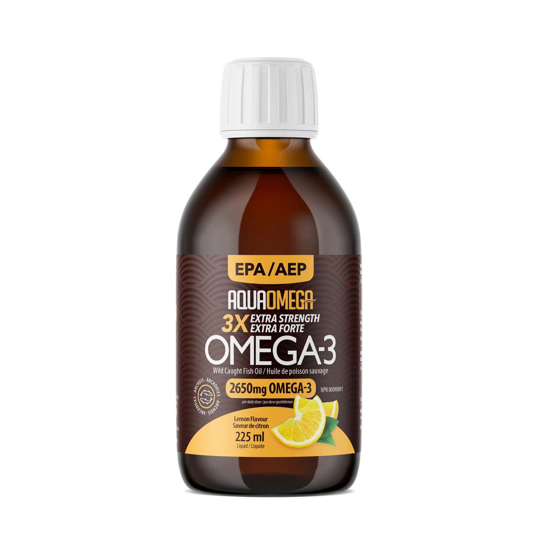 AquaOmega - Omega-3 3X Extra Strength EPA - Lemon Flavour