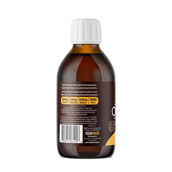 AquaOmega - Omega-3 3X Extra Strength EPA - Lemon Flavour
