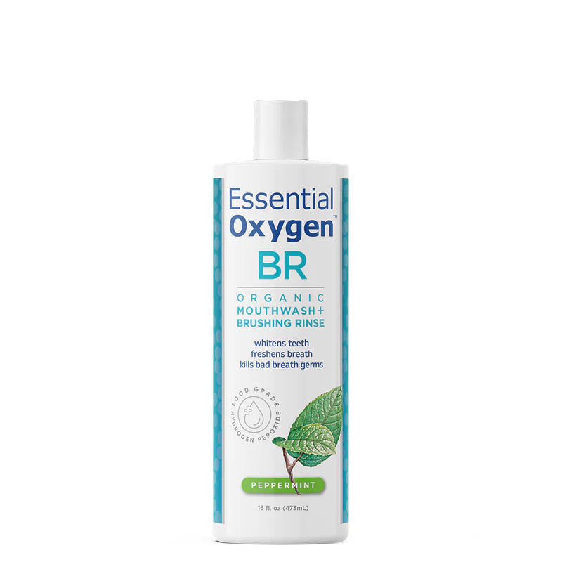 Essential Oxygen BR Organic Mouthwash + Brushing Rinse Peppermint