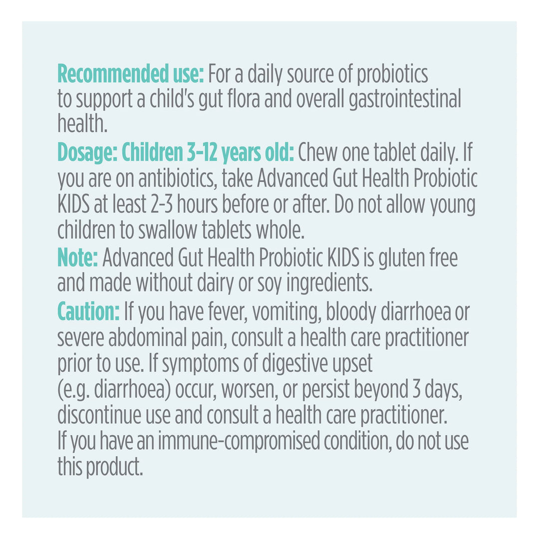 Genuine Health Advanced Gut Health Kids | Probiotic 5 Billion Chewables
