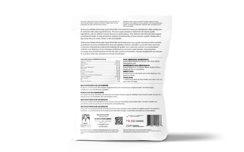 Schinoussa Superfoods  E5 Electrolyte Blue Raspberry Flavour