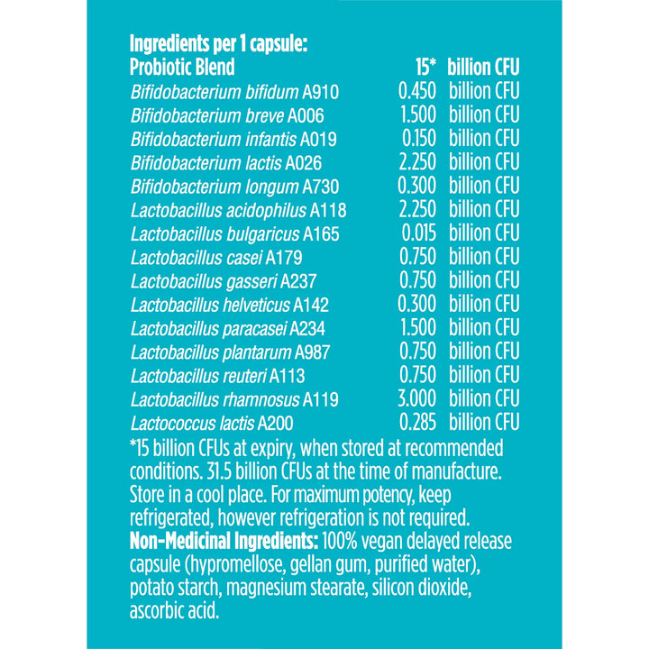 Genuine Health Advanced Gut Health | Daily Probiotic 15 Billion 30 V-Caps