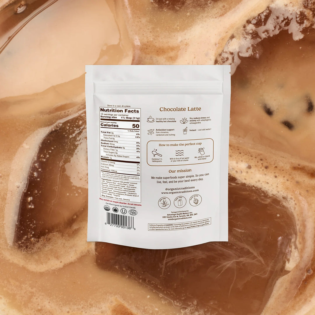 Organic Traditions Chocolate Latte With Probiotics