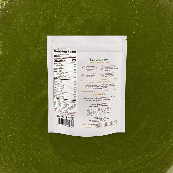 Organic Traditions Supergreens Original with Turmeric