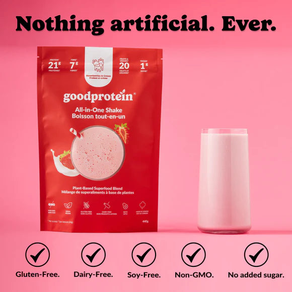 GoodProtein All-in-One Shake, Strawberries & Cream - 440 g