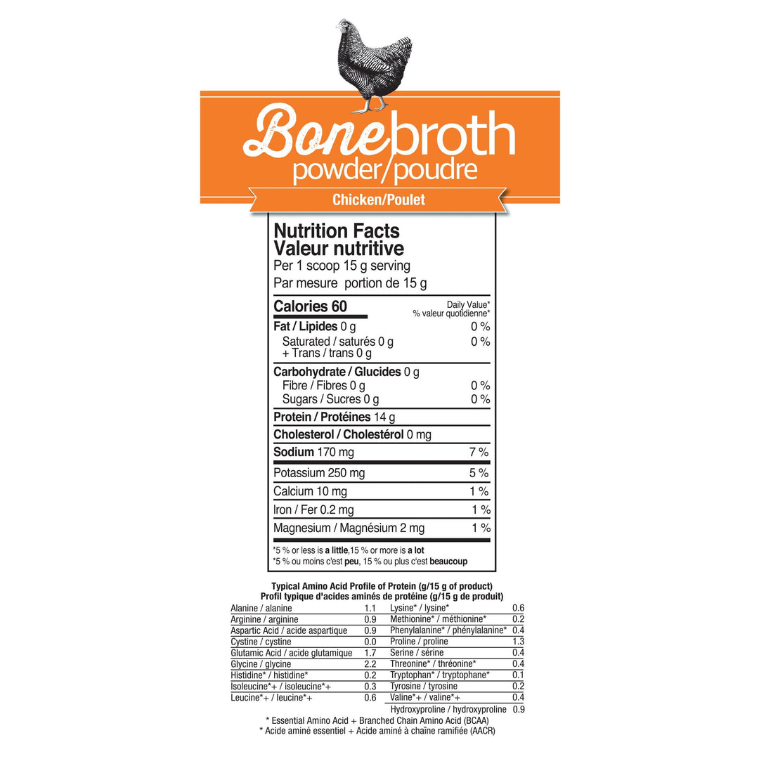 LIQUIDATION - Prairie Naturals Bone Broth Powder Chicken - FINAL SALE***