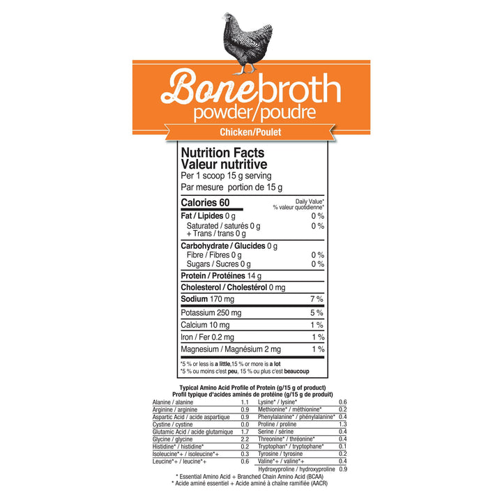 LIQUIDATION - Prairie Naturals Bone Broth Powder Chicken - FINAL SALE***