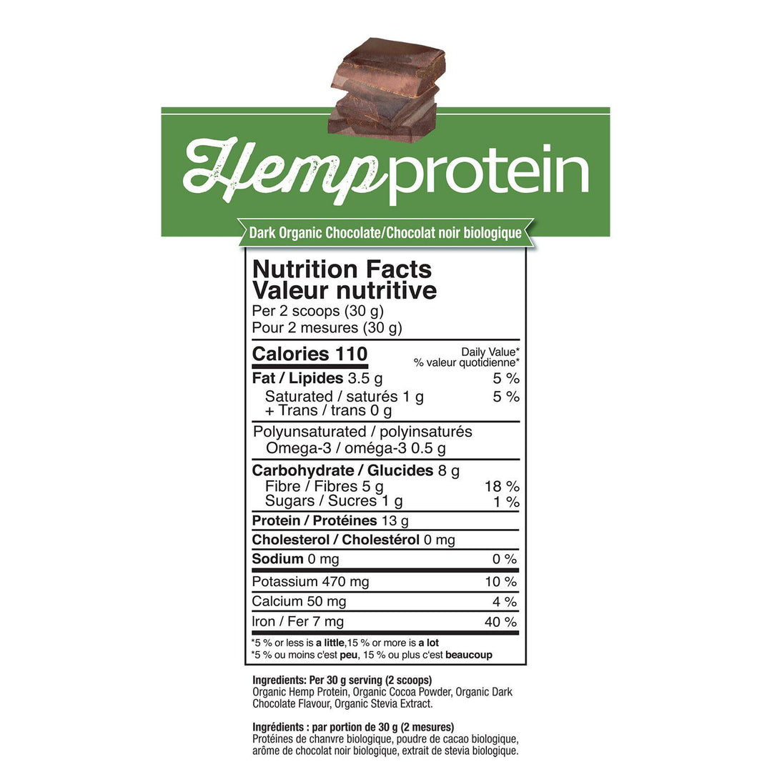 Prairie Naturals Hemp Protein Dark Organic Chocolate 400g