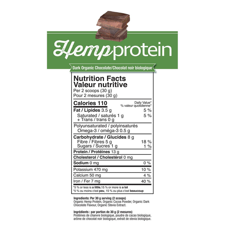 Prairie Naturals Hemp Protein Dark Organic Chocolate 400g
