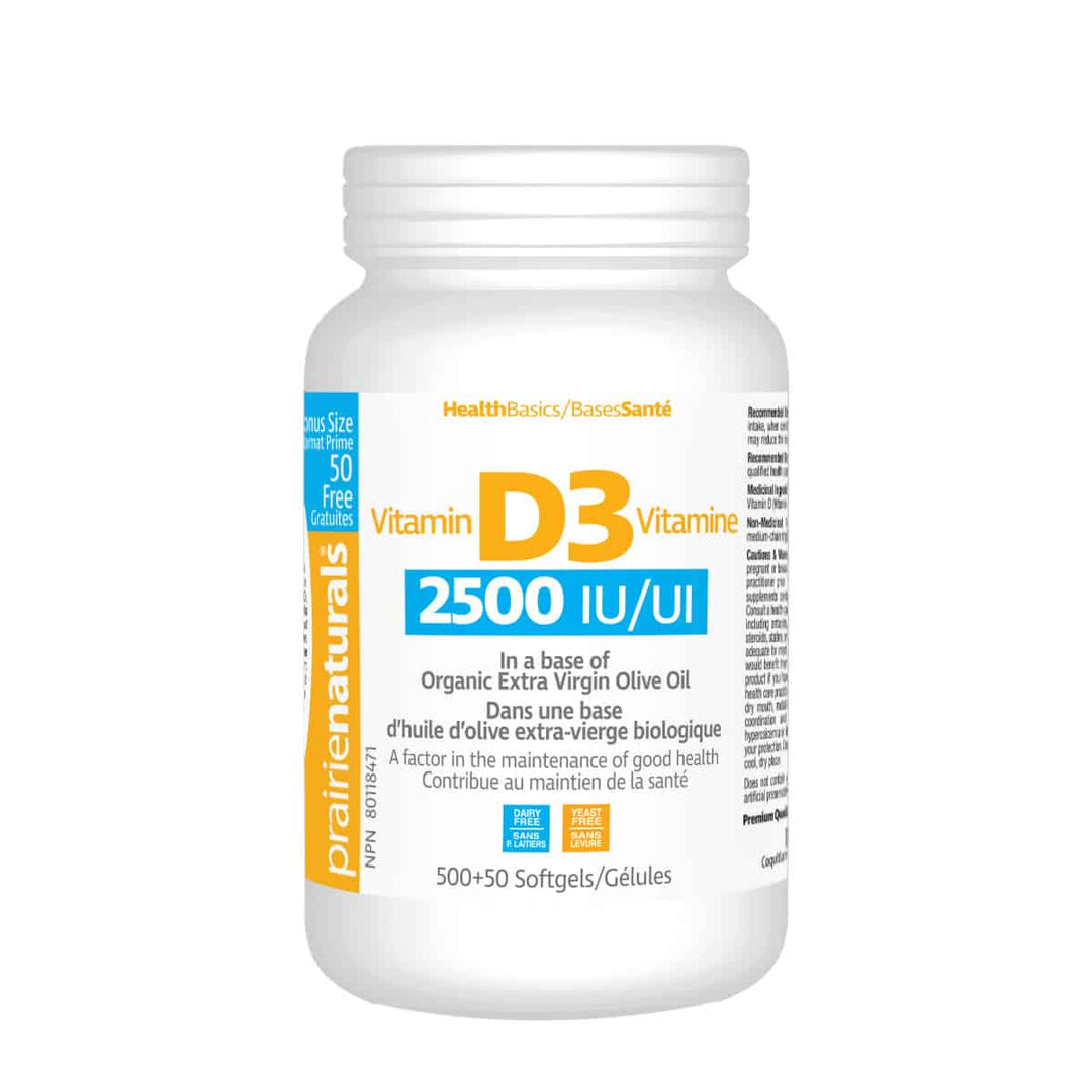 Prairie Naturals Vitamin D3 2500IU 550 Softgels