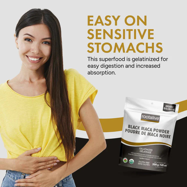 Rootalive Organic Gelatinized Black Maca Powder