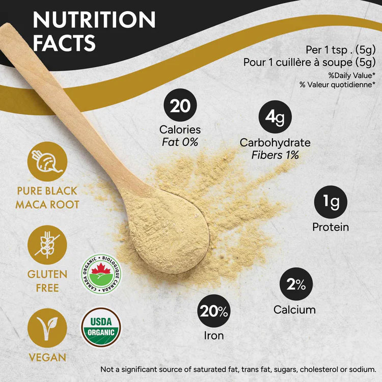 Rootalive Organic Gelatinized Black Maca Powder