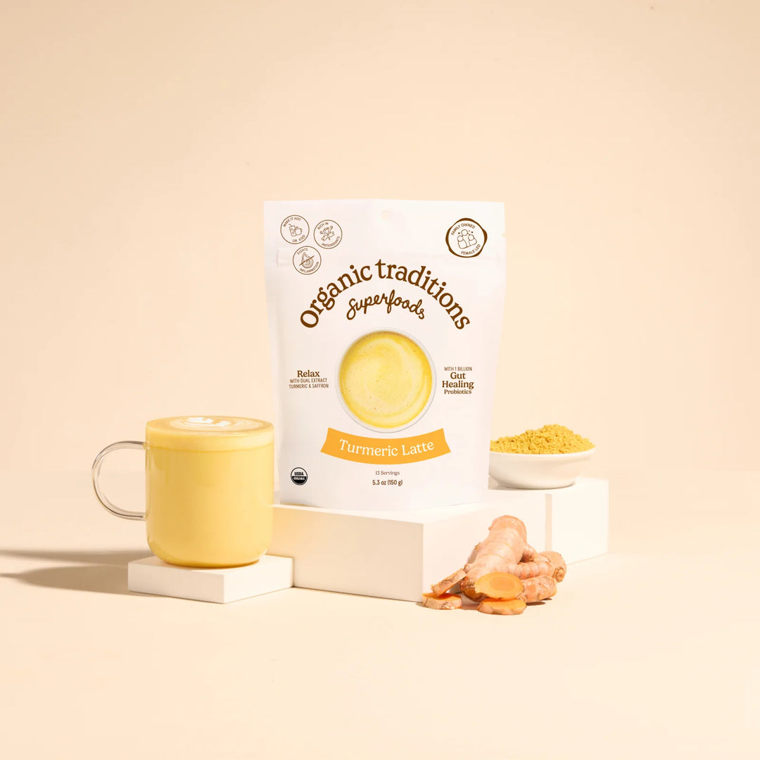 Organic Turmeric Latte with Saffron and Probiotics