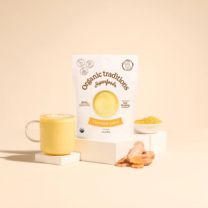 Organic Turmeric Latte with Saffron and Probiotics