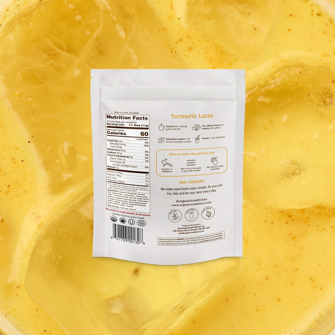 Organic Turmeric Latte with Saffron and Probiotics