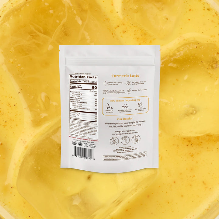 Organic Turmeric Latte with Saffron and Probiotics