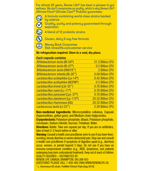 Renew Life® Ultimate Care Probiotic, 100 Billion Active Cultures