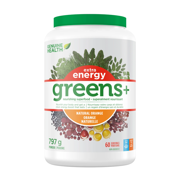Genuine Health Greens+ Extra Energy | Orange Greens Powder 670g