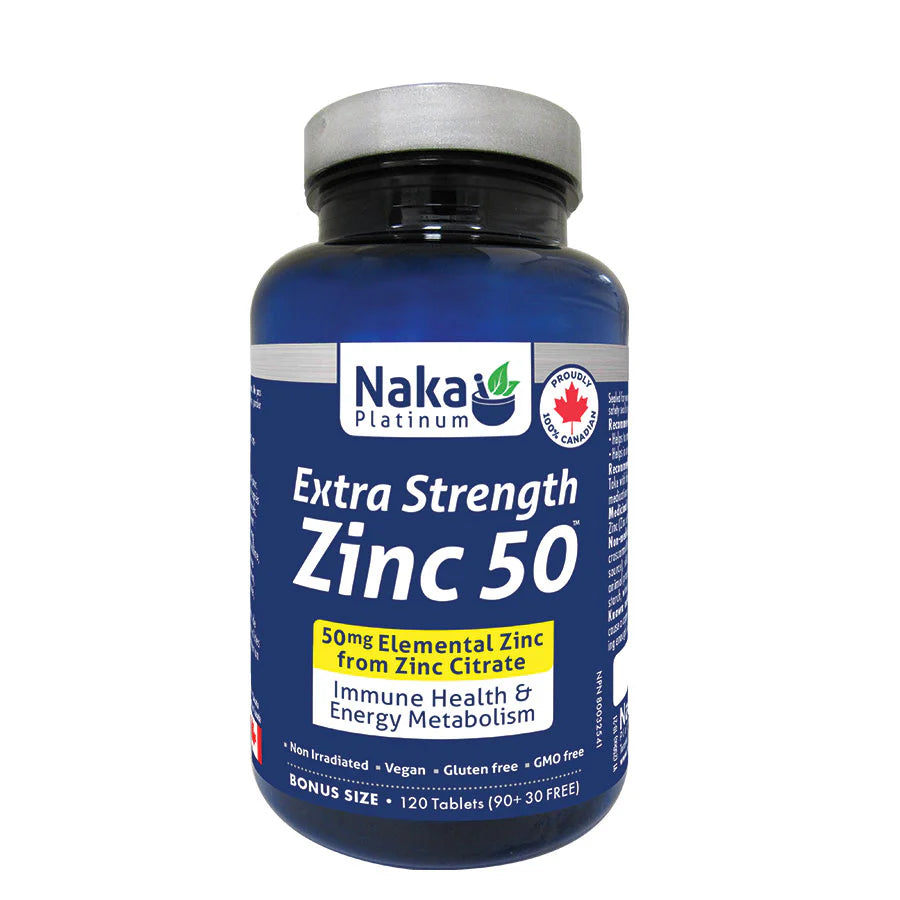 Naka Platinum Zinc 50 Extra Strength 120 Tablets