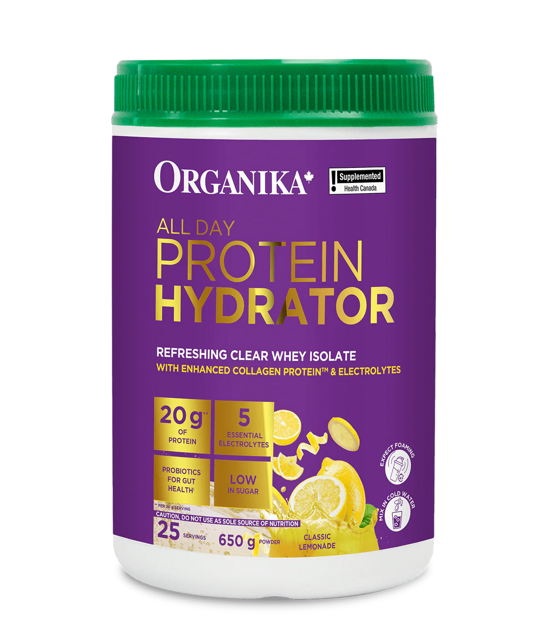 Organika All Day Protein Hydrator, Classic Lemonade