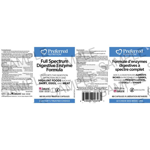 Preferred Nutrition  Full Spectrum Digestive Enzyme Formula