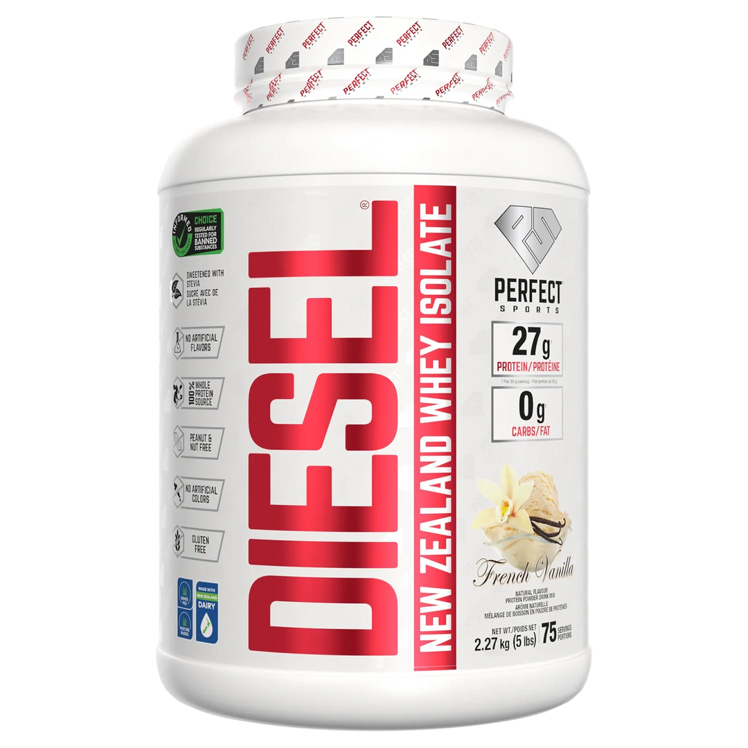Perfect Sport Diesel New Zealand Whey Isolate, French Vanilla Protein Powder