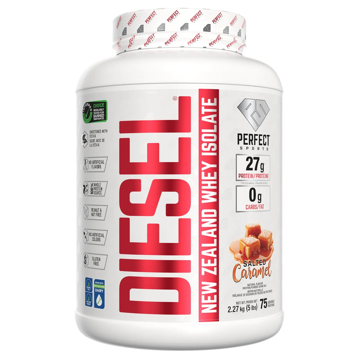 Perfect Sport Diesel New Zealand Whey Isolate, Salted Caramel Protein Powder