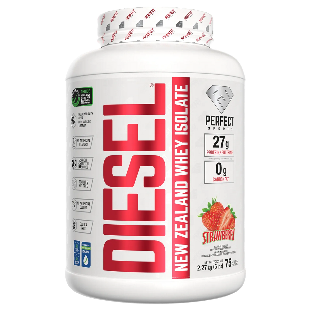 Perfect Sport Diesel New Zealand Whey Isolate, Strawberry Protein Powder