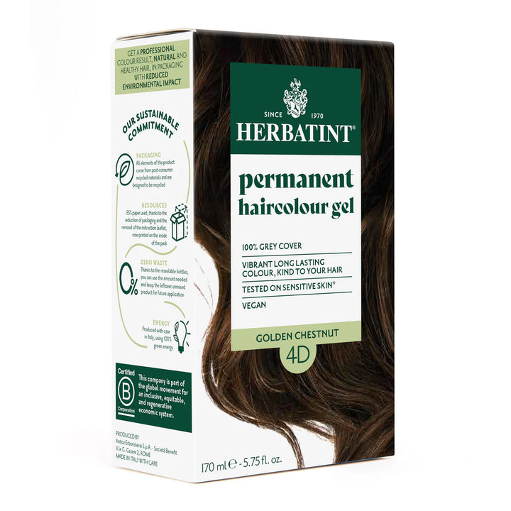 Herbatint Permanent Haircolour Gel 4D Golden Chestnut