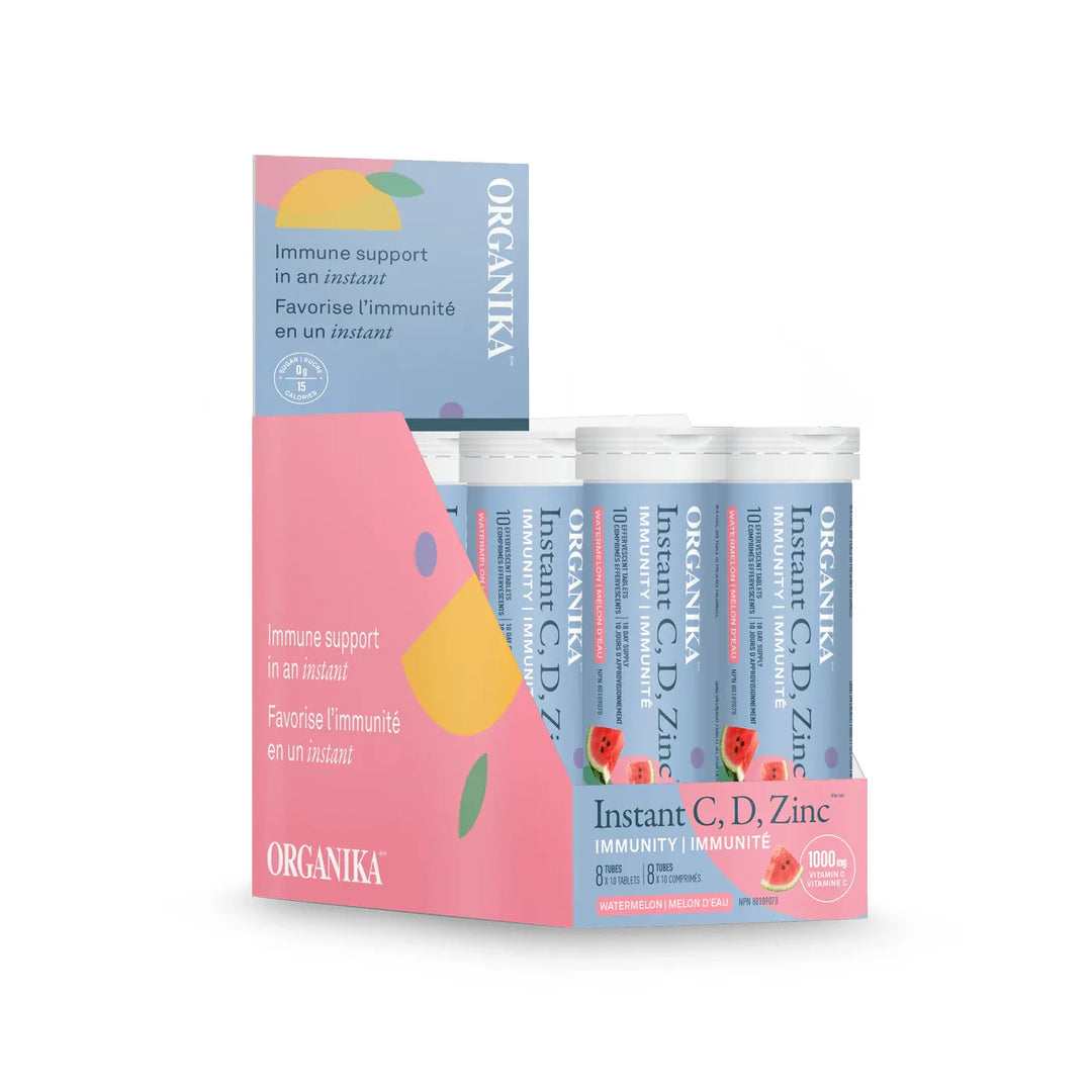 Organika® Instant C, D, Zinc Immunity Effervescent, Watermelon